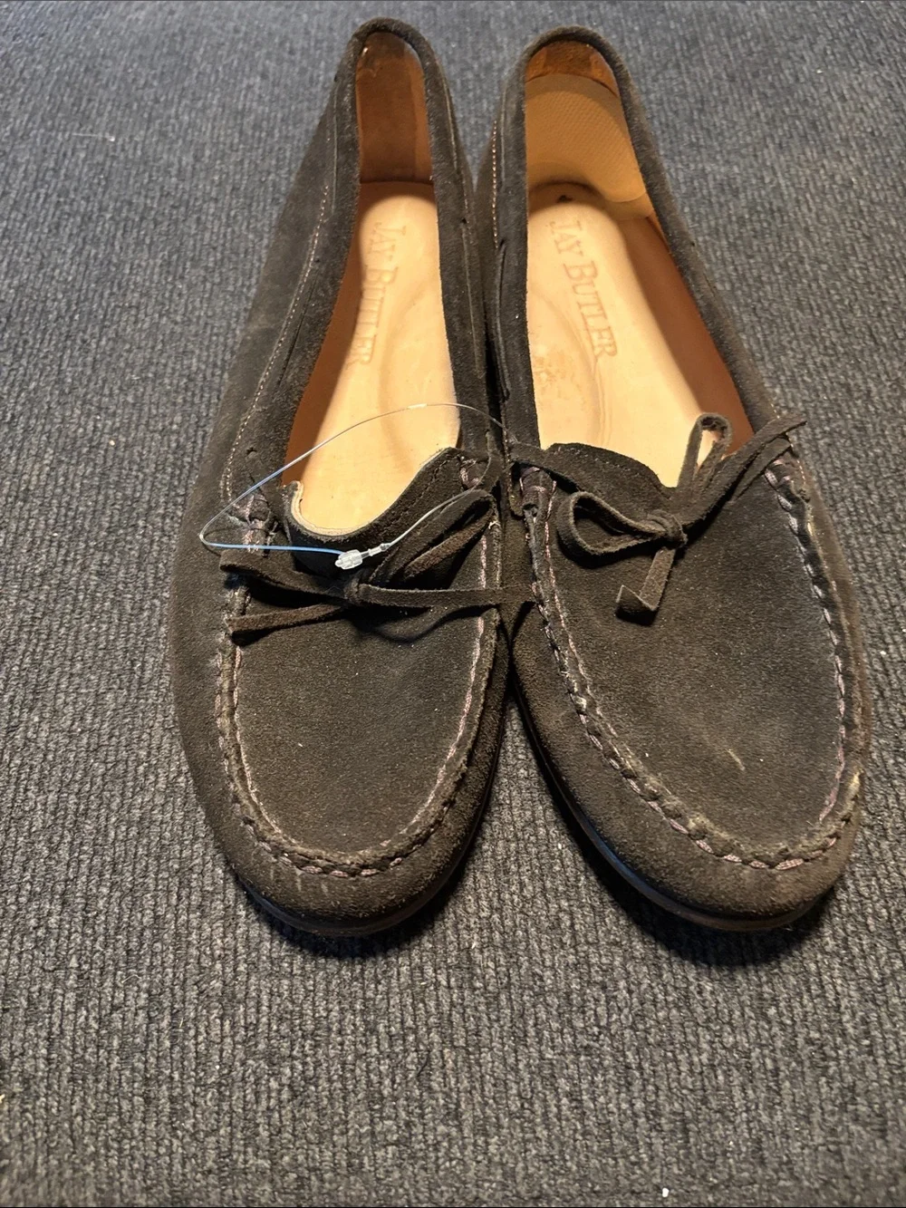 Black Suede Bow-Tie Moccasin Loafers - Men's